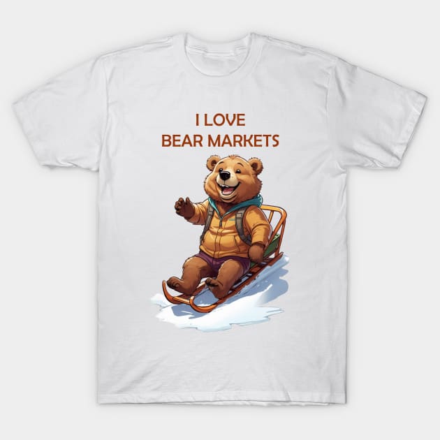 Cute Bear Market Bear Design T-Shirt by NordicBadger